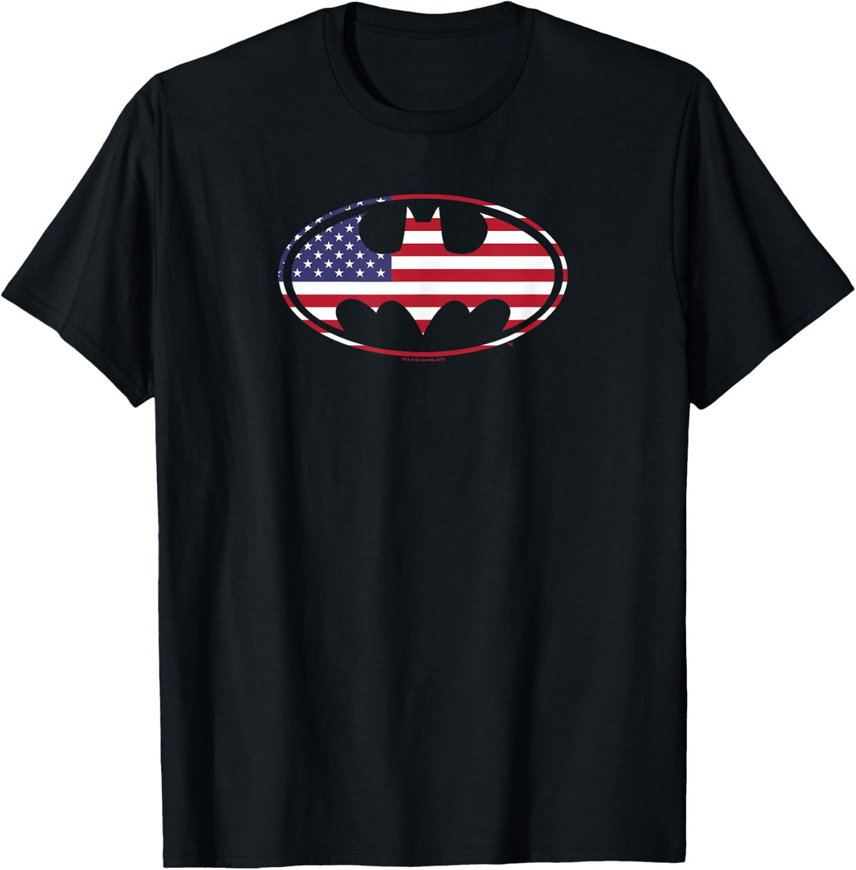 Batman American Flag Oval T-Shirt product image 1