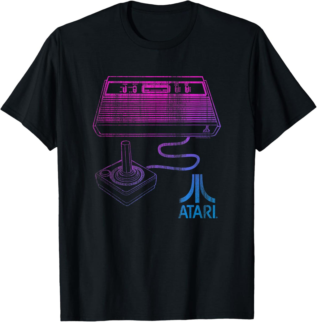 Atari Neon 80¡¯s Console Pink & Blue Design T-Shirt product image 1